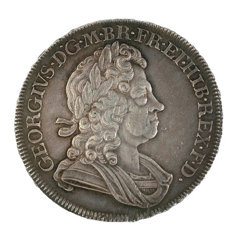 George I, 1720/18, Crown. SEXTO, Laureate draped head. Rev 4 crowned shield. Roses and plumes in angles. Stunning toned AUNC with just some minor edge marks (S3639, ESC113, Bull 1543).