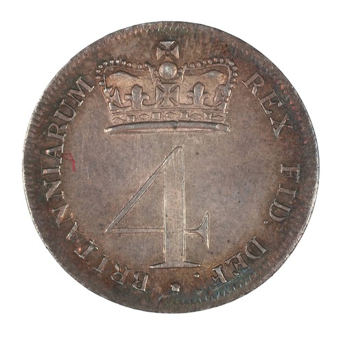 67 - George III, 1817, Maundy Fourpence. Stunning colour and toning. UNC (S3793)