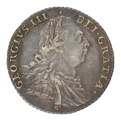 61 - George III, 1787, Shilling. With semee of hearts. VF (S3746)