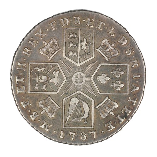 61 - George III, 1787, Shilling. With semee of hearts. VF (S3746)