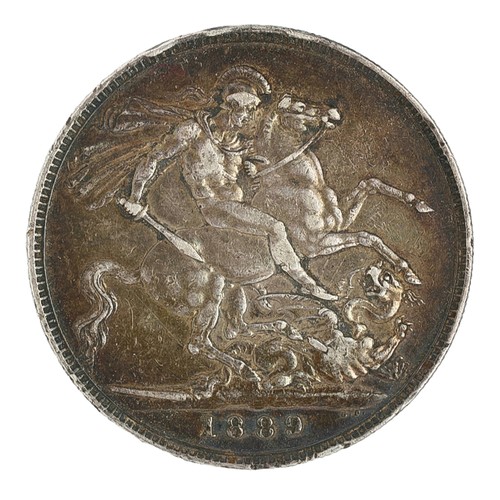 102 - Victoria, 1889, Crown. Some dark toning. A few minor edge knocks. AVF (S3921)