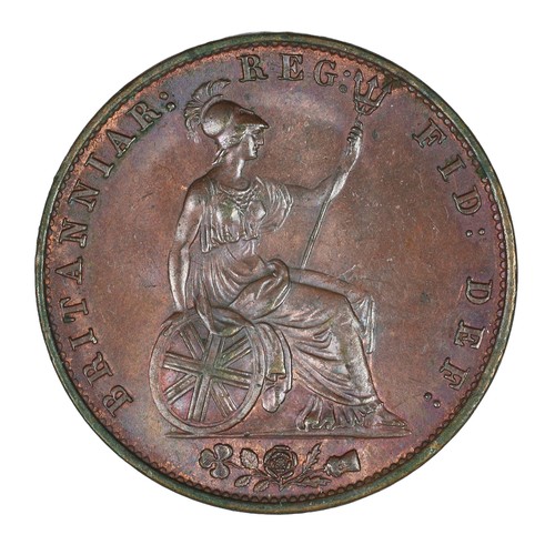 189 - Victoria, 1841, Half Penny. Lovely tone with traces of lustre.  A really nice strong EF (S3949)