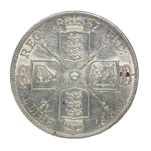 124 - Victoria, 1887, Double Florin. Lovely clean, bright strong GEF (S3923)