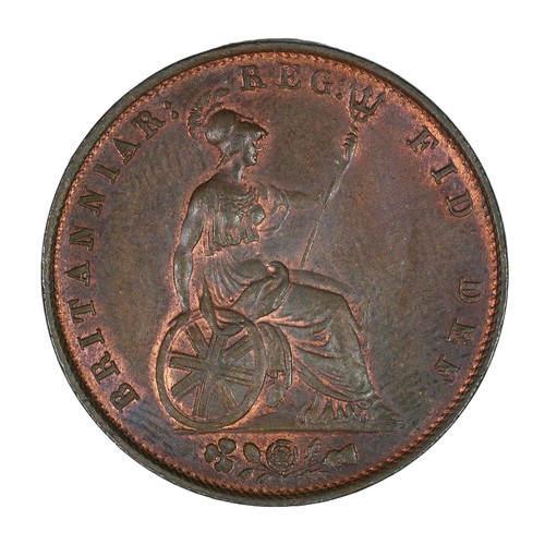 187 - Victoria, Half Penny. 1853. Young head. Dots on shield. GEF, Some lovely lustre toning on the revers... 