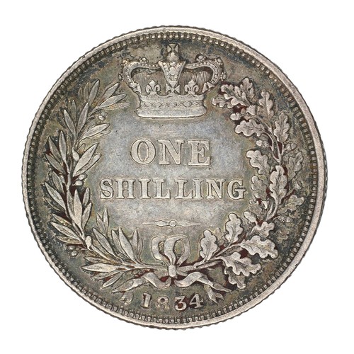 96 - William IV, 1834, Shilling. Bare head. Fine (S3835)