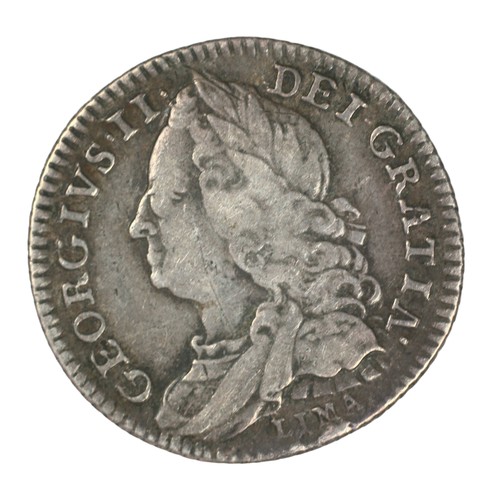 50 - George II, 1746, Sixpence. LIMA below bust. F (S3710A)