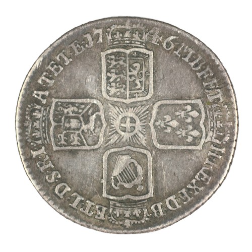 50 - George II, 1746, Sixpence. LIMA below bust. F (S3710A)