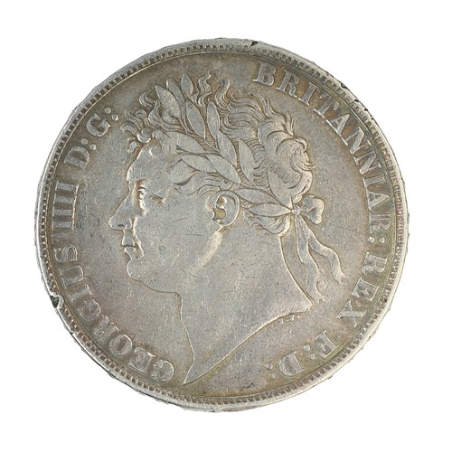 90 - George IV, 1821, Crown. SECUNDO. Obvesrse with some good detail for F; Small edge knock. Some nice t... 