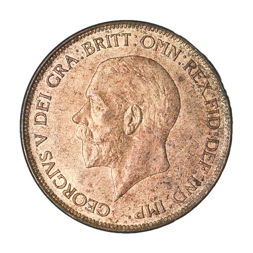 215 - George V, Penny. 1928. Lovely full lustre on obverse and 75% on reverse. UNC (S4055)