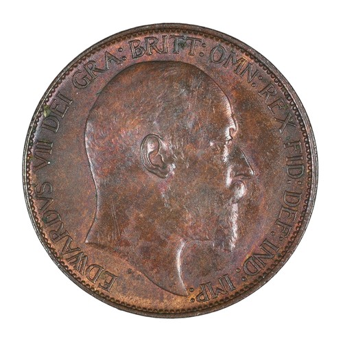 205 - Edward VII, Half Penny. 1910. Some nice tone and a little lustre. GEF/AUNC (S3991)