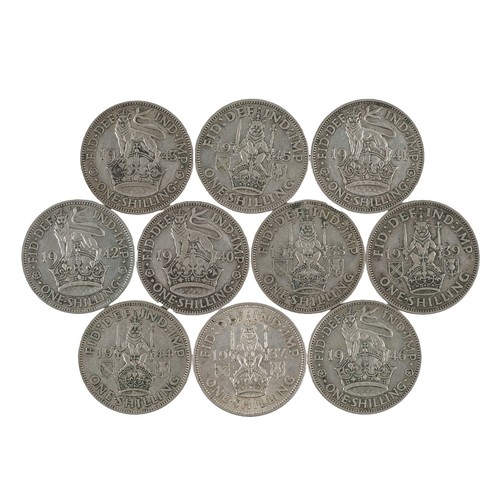 224 - George VI, 10 x Shillings. Set of 10 shillings running from 1937 to 1946 (S4083) (10)