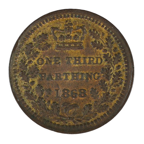 202 - Victoria, 1/3 Farthing, 1868. Nice toning. GVF (S3960)