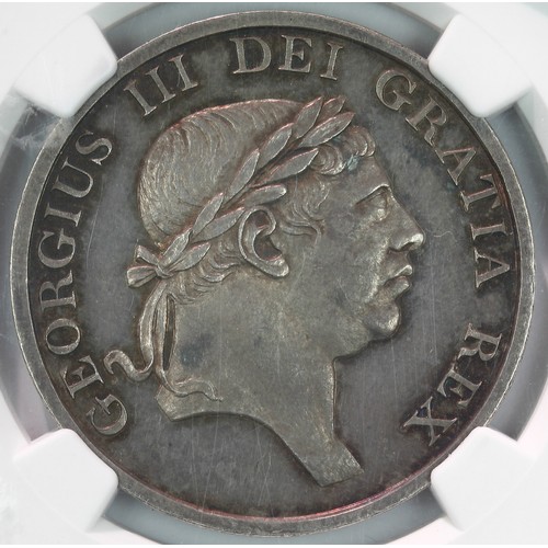 59 - George III, 1812, Proof Bank of England 3 Shilling. Bare Head. Top leaf between 1 and G. Stunningn t... 