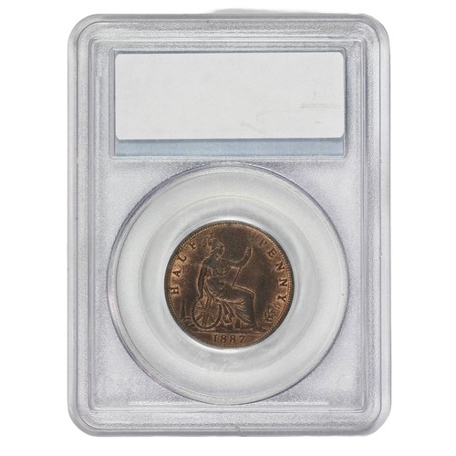 186 - Victoria, 1887, Half Penny. Fabulous PCGS graded MS63 RB with loads of lustre (S3956)