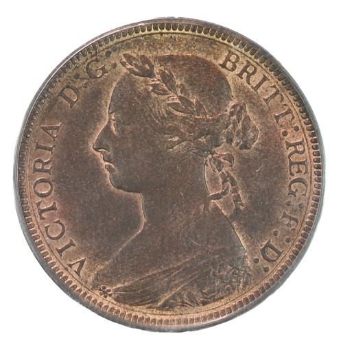 186 - Victoria, 1887, Half Penny. Fabulous PCGS graded MS63 RB with loads of lustre (S3956)