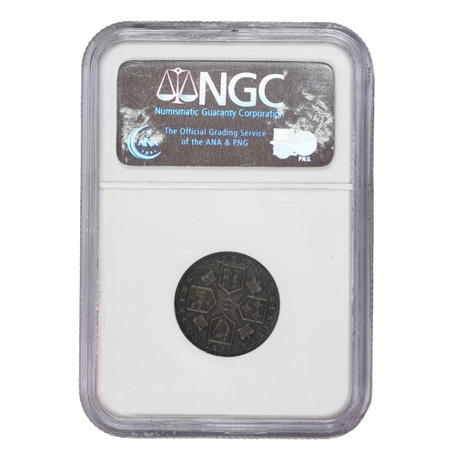 65 - George III, 1787, Pattern Sixpence. Plain Edge. Stunning colouring and tone. Slabbed by NGC as PF63.... 