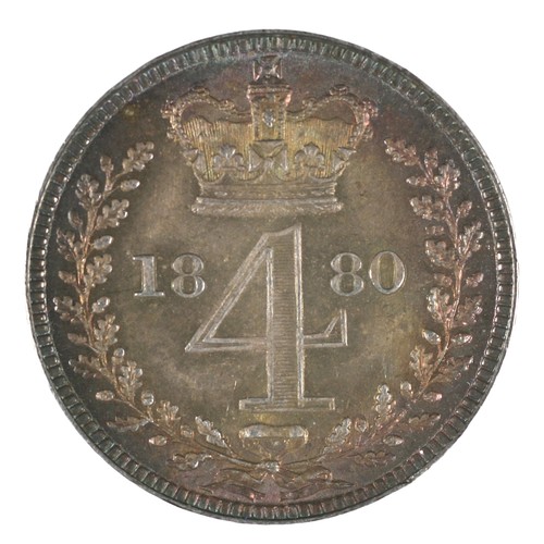 154 - Victoria, Groat fourpence. 1880. Nice coloured toning. GVF (S3917)