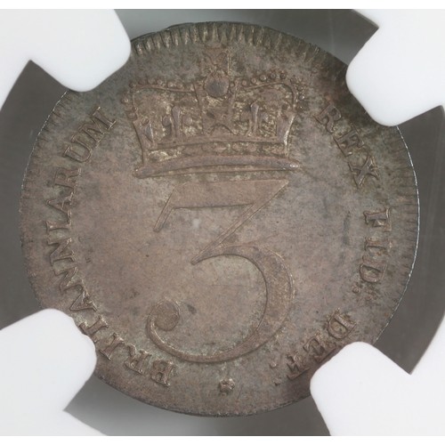 68 - George III, Maundy 3 Penny, 1817. MS 65 Slabbed by NGC.