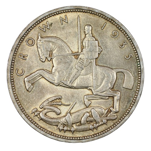 206 - George V, Crown. 1935. St. George Jubilee Crown. Nice bright EF (S4048)