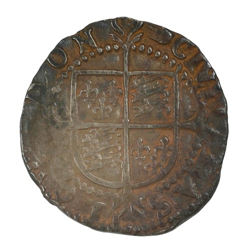 27 - Elizabeth I, Half Groat. Sixth issue. mm hand. Without rose or date. Two pellets behind bust AVF wit... 