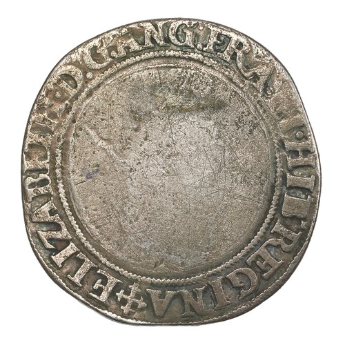 15 - Elizabeth I, 1560-61, Shilling. MM Cross Crosslet 2nd Issue S2555. Portrait very faint, lovely clear... 