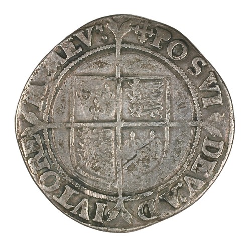 15 - Elizabeth I, 1560-61, Shilling. MM Cross Crosslet 2nd Issue S2555. Portrait very faint, lovely clear... 