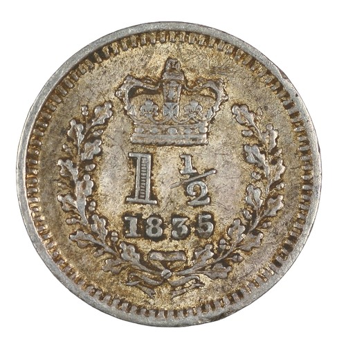 97 - William IV, 1835, 3 half pence. Large head and high hair. Small scratch on reverse. GF (S3838A)