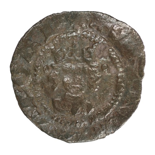 12 - Henry VI, Half Penny. Leaf-Pellet issue. mm cross 3. Leaf on breast, pellets by hair About Fine (S19... 