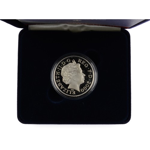 228 - Elizabeth II Silver Centenary Crown Five Pounds. 2000. Queen Elizabeth The Queen Mother Centenary Ye... 