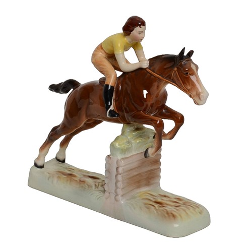 4 - Beswick - Girl on Jumping Horse. Damage to one ear.