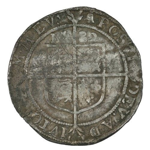 20 - Elizabeth I, Sixpence. 1582. Fifth issue. Larger bust 5A. mm bell. Creased flan but otherwise about ... 