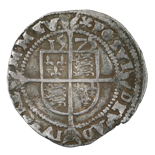 23 - Elizabeth I, Threepence. 1575. mm eglantine. Nice clear portrait. GF (S2566)