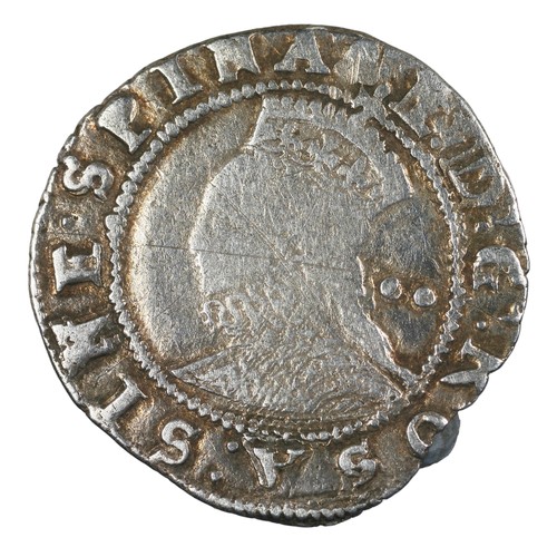 26 - Elizabeth I, Half Groat. Sixth Issue (1582-1600). Without rose or date and 2 pellets behind bust. mm... 