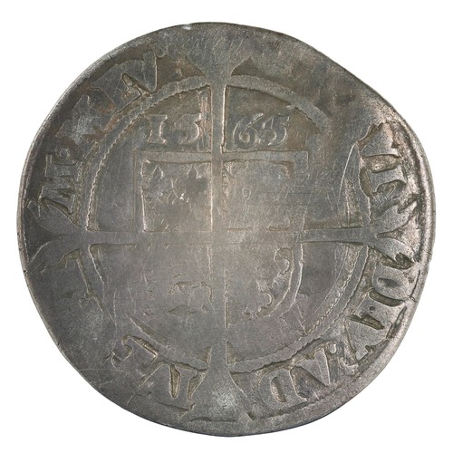 17 - Elizabeth I, Sixpence. 1565 Third Issue. Smaller flan and bust mm. rose.  Fine in places but with we... 