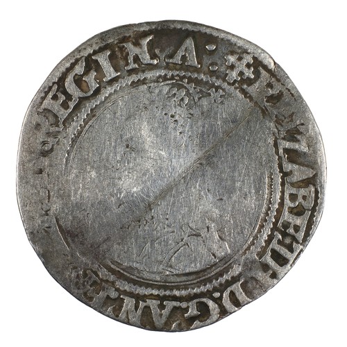 21 - Elizabeth I, Groat. Second Issue (1560-1). Without rose or date mm. cross-crosslet. Faint portrait  ... 