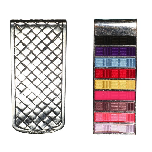 60 - Two Money Clips - one by Paul Smith and the other by Bottega Veneta, stamped 'Ag 925 Italy' (approx ... 