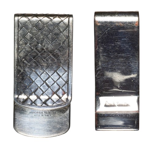 60 - Two Money Clips - one by Paul Smith and the other by Bottega Veneta, stamped 'Ag 925 Italy' (approx ... 