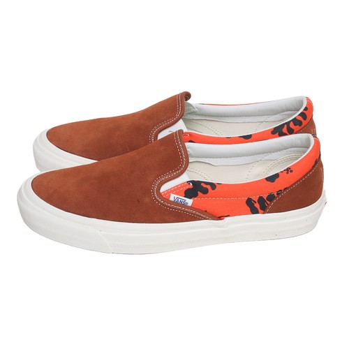 160 - Vans Vault OG Classic Slip-on. Modernica Leather Brown and Hawaiian. UK size 9. Brand new and boxed.