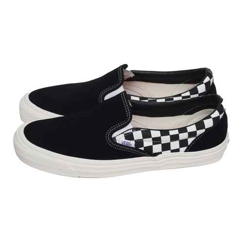 161 - Vans Vault OG Classic Slip-On. Modernica Black & Checkerboard. UK size 9. Brand new and boxed.