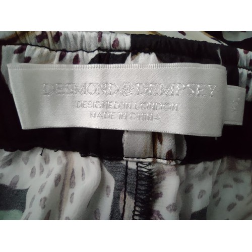 155 - Desmond & Dempsey Pyjamas. Size XL. Black with lily print. Pre-loved, very good condition.