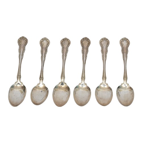 37 - Set of Six American Sterling Silver Teaspoons. Makers mark of R.W & S with stag head - R Wallace & S... 