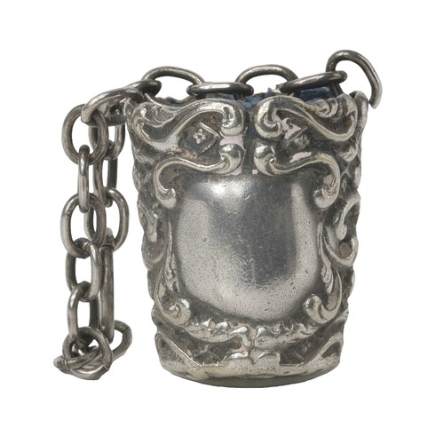 38 - Ornate Chatelaine Thimble Holder Bucket. No obvious markings.