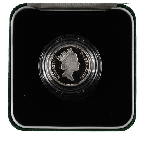 196 - Elizabeth II Ten Pence Silver Proof Piedfort Coin. 1992. (S4367) FDC.