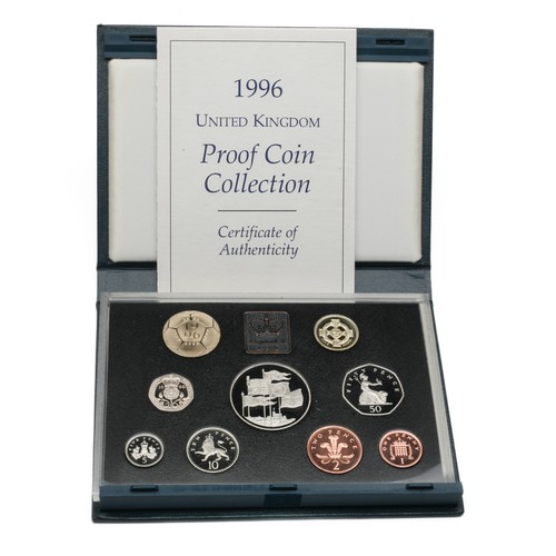 198 - Elizabeth II Proof Coin Collection. 1996. Includes a Crown to commemorate Queen Elizabeth II's Seven... 