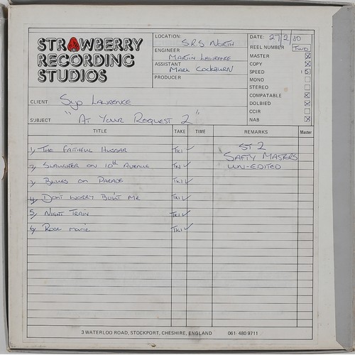 94 - Syd Lawrence - At Your Request 2 - Side 2 - Reel-To-Reel Tape

Recorded at Strawberry Recording Stud... 