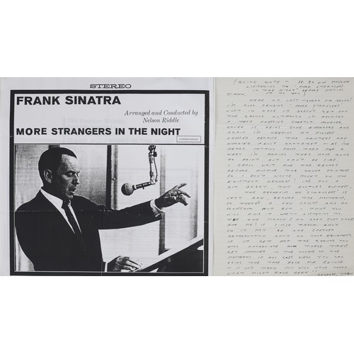 187 - Frank Sinatra Superfan Album Cover Proof and Accompanying Letter

Album cover proof for More Strange... 