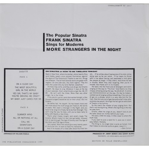 187 - Frank Sinatra Superfan Album Cover Proof and Accompanying Letter

Album cover proof for More Strange... 