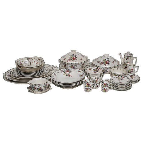 83 - Royal Doulton Old Leeds Spray Dinner and Coffee Set. 59 piece set.