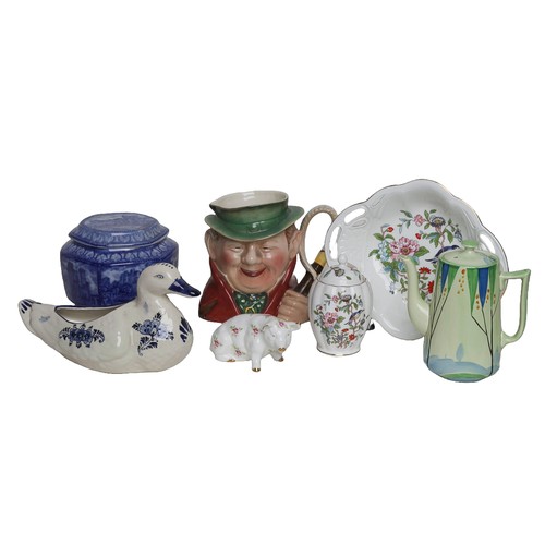 66 - Mixed Collection of Ornaments. Includes:
Barker Bros Tudor Ware teapot
Ringtons Tea Caddy showing No... 