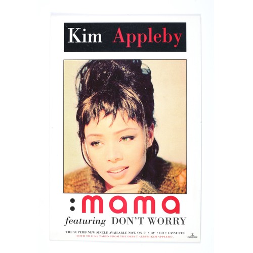 125 - Kim Appleby pop-up cardboard poster measuring 30cm x 20.5cm. With cardboard stand to back.